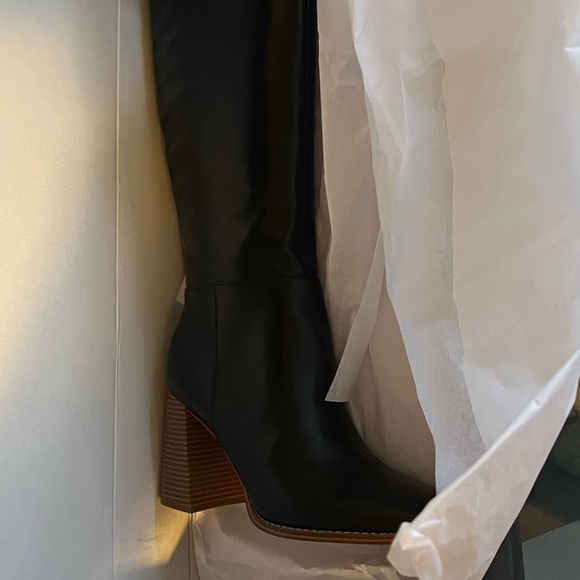 Nine West Temas Black Leather Knee High Boots Size 11 New - Picture 6 of 8
